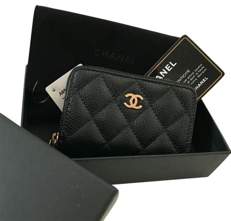 authentic chanel card holder|Chanel card holder zipped.